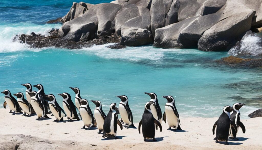 African penguins at Boulders Beach African penguins at Boulders Beach