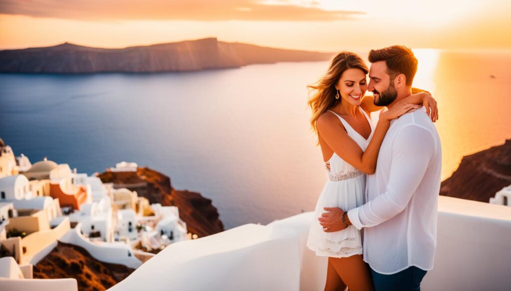 Santorini, Greece - Romantic Sunset Santorini, Greece - Romantic Sunset